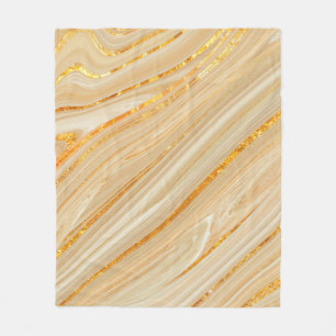 Goldene Marmorstruktur Fleecedecke