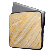 Goldene Marmorstruktur Laptopschutzhülle (Vorderseite Links)
