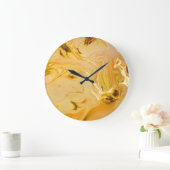 Goldene Marmortextur Große Wanduhr (Zuhause)