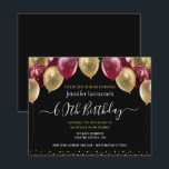 Goldene Maroon Glitzer Balloons 60. Geburtstag<br><div class="desc">Elegante Imitate Maronen und Goldballons Glitzer an der oberen Grenze. Alle Texte sind individuell einstellbar und lassen sich für Ihr eigenes Party leicht ändern. Das elegante Design der Geburtstagsgeschenke,  jedes Jahr,  das Alter kann verändert werden</div>