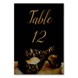 Goldene Maske Hochzeitskarte Tischnummer