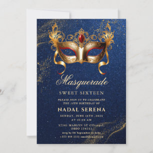 goldene Maskenball-Maske  Einladung