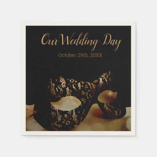 Goldene Maskenhochzeit Serviette (Vorderseite)