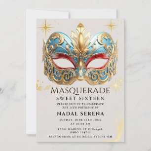 Goldene Maskerade Einladung