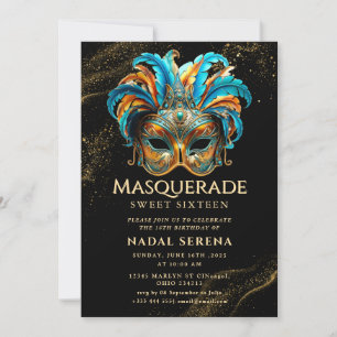 Goldene Maskerade Einladung