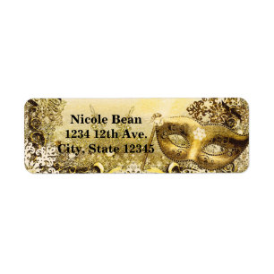 Goldene Maskerade-Maske & elegante Winter-Schneefl