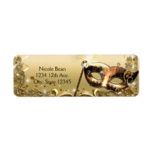 Goldene Maskerade-Maske Eleganter Ball Geburtstags