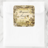 Goldene Maskerade Pinacoteca comunale Casa Rusca Quadratischer Aufkleber (Tasche)