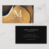 goldene Maskuline Double Monogram Business Card Visitenkarte (Vorne/Hinten)