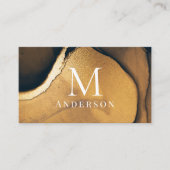 goldene Maskuline Double Monogram Business Card Visitenkarte (Vorderseite)