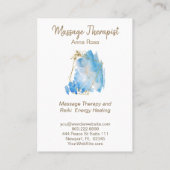 *~* Goldene Massage Reiki Abstrakte Wasserfarbe Visitenkarte (Rückseite)