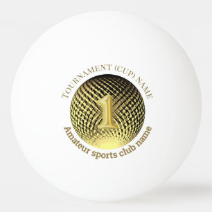 Goldene Medaille 1. Platz Gewinner Tischtennis Tischtennisball