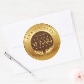 Goldene Medaille zum 35-jährigen Jubiläum Runder Aufkleber (Umschlag)