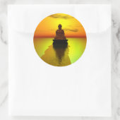 Goldene Meditation 3 Runder Aufkleber (Tasche)