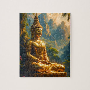 Goldene Meditation in den Thai-Gipfeln Puzzle