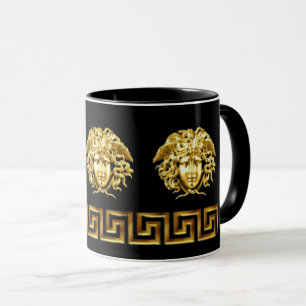 Goldene Medusa Griechischer Schlüssel Kaffeetasse