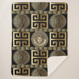 Goldene Medusa Griechischer Schlüssel  Sherpadecke