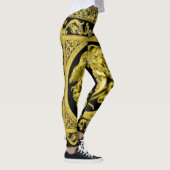 Goldene Medusa mit Arabesques über schwarze Leggin Leggings (Rechts)