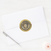 Goldene Medusa Runder Aufkleber (Umschlag)