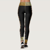 Goldene Medusa und Seraphen Schwarz, Gold und Rot Leggings (Rückseite)