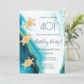 Goldene Meeresschildkröten - Einladung zur Küste (Stehend Vorderseite)