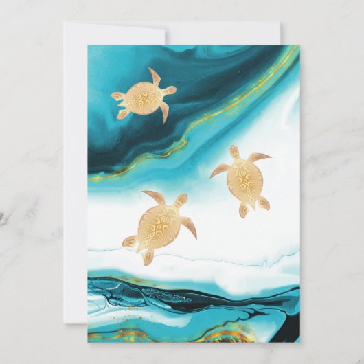 Goldene Meeresschildkröten - Einladung zur Küste (Rückseite)