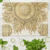 Goldene Meerestiere Geschirrtuch (Gefaltet)