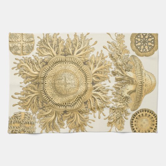 Goldene Meerestiere Geschirrtuch (Horizontal)