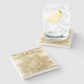 Goldene Meerestiere Steinuntersetzer (Seitenansicht)