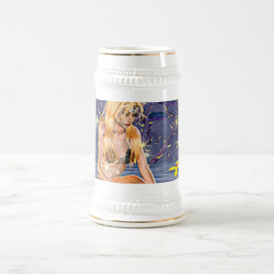 Goldene Meerjungfrau Bierglas