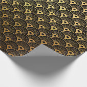 Goldene Meerjungfrau Schwarze Skalen Art Deco Geschenkpapier (Ecke)
