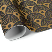 Goldene Meerjungfrau Schwarze Skalen Art Deco Geschenkpapier (Rolleneckpunkt)