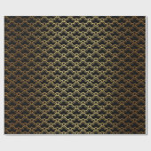 Goldene Meerjungfrau Schwarze Skalen Art Deco Geschenkpapier (Flach)