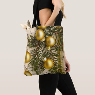 Goldene Melodie-Weihnachtsdekoration Tasche