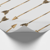 Goldene Metallblick-Pfeile Geschenkpapier (Ecke)