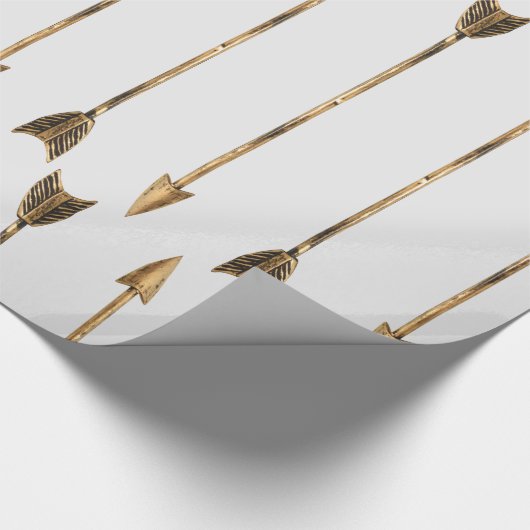 Goldene Metallblick-Pfeile Geschenkpapier (Ecke)