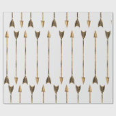 Goldene Metallblick-Pfeile Geschenkpapier (Flach)
