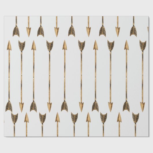 Goldene Metallblick-Pfeile Geschenkpapier (Flach)