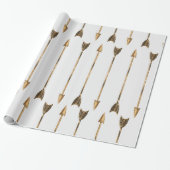Goldene Metallblick-Pfeile Geschenkpapier (Ungerollt)