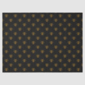 Goldene Metallfolie-Bienen auf Schwarz Seidenpapier (Vorderseite)