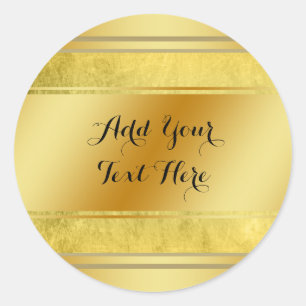 Goldene Metallfolie Faux Glitter Anpassen Klassisc Runder Aufkleber