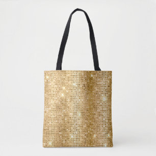Goldene Metallfolie & Faux Glitter Glam Punkte Tasche