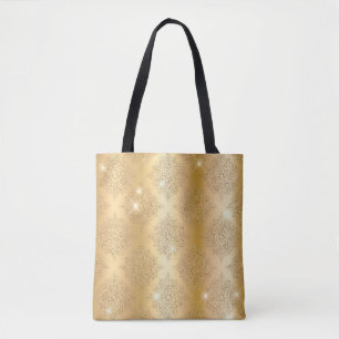 Goldene Metallfolie & Glitter Glam Filigree-Muster Tasche