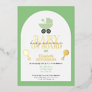 Goldene Metallic-Baby-Shower-Folie-Einladung Folieneinladung
