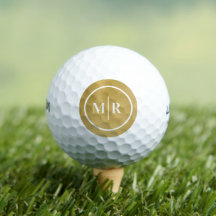 Goldene Metallic Monogram Golfbälle