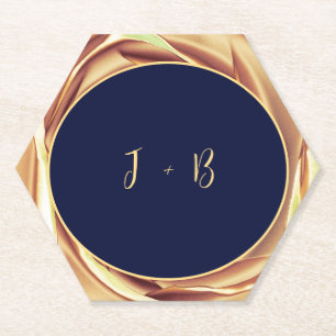 Goldene Metallic-Rosen-Druck Papier Untersetzer