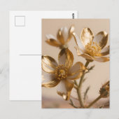 Goldene Metallische Blumen Luxuriöse Botanische El Postkarte (Vorne/Hinten)