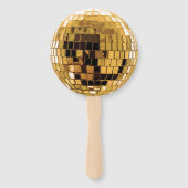 Goldene metallische Disco-Kugel Fächer (Rückseite)