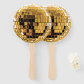 Goldene metallische Disco-Kugel Fächer (Vorne und Hinten)