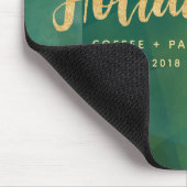 Goldene, metallische und grüne Feiertage Mousepad (Ecke)
